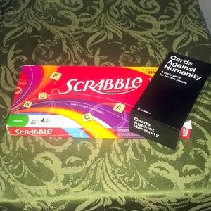 Scrabble and Cards Against Humanity (Australia edition)
